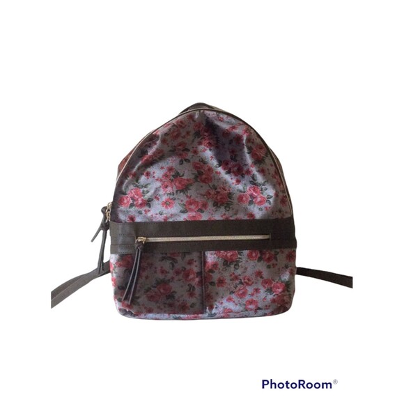 Super cute Grey Velvet Floral Backpack main image 9